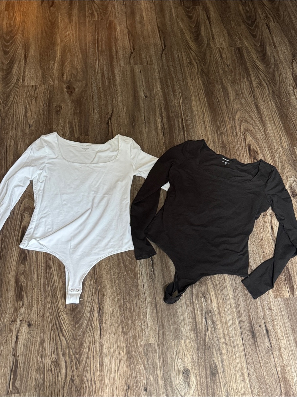 Lot of 2 - Banana Republic Basic Long-Sleeve Bodysuits- White and Black
